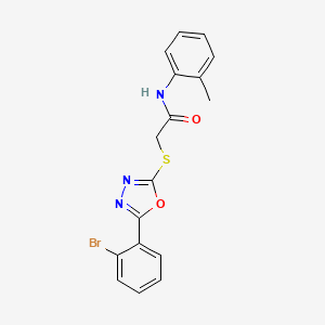 molecular formula C17H14BrN3O2S B11784761 2-((5-(2-Bromophenyl)-1,3,4-oxadiazol-2-yl)thio)-N-(o-tolyl)acetamide 