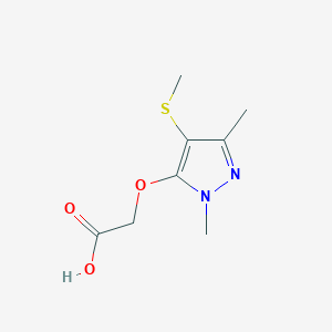 molecular formula C8H12N2O3S B11784819 2-((1,3-Dimethyl-4-(methylthio)-1H-pyrazol-5-yl)oxy)acetic acid 