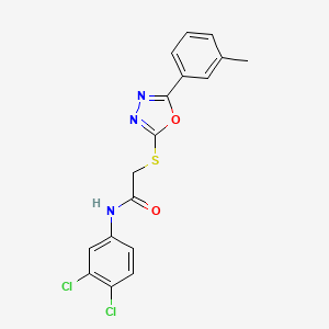 molecular formula C17H13Cl2N3O2S B11784846 N-(3,4-dichlorophenyl)-2-((5-(m-tolyl)-1,3,4-oxadiazol-2-yl)thio)acetamide 