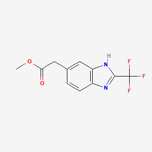 molecular formula C11H9F3N2O2 B11784909 Methyl 2-(2-(trifluoromethyl)-1H-benzo[d]imidazol-5-yl)acetate 