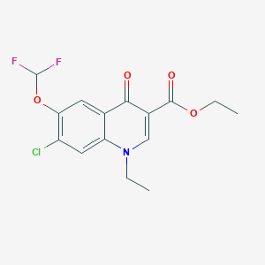 molecular formula C15H14ClF2NO4 B11784953 Ethyl 7-chloro-6-(difluoromethoxy)-1-ethyl-4-oxo-1,4-dihydroquinoline-3-carboxylate 