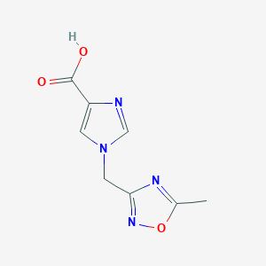 molecular formula C8H8N4O3 B11784969 1-((5-Methyl-1,2,4-oxadiazol-3-yl)methyl)-1H-imidazole-4-carboxylicacid 