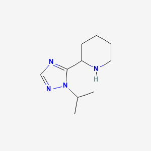 molecular formula C10H18N4 B11785018 2-(1-Isopropyl-1H-1,2,4-triazol-5-yl)piperidine 