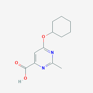 molecular formula C12H16N2O3 B11785047 6-(Cyclohexyloxy)-2-methylpyrimidine-4-carboxylic acid 