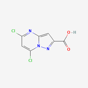 molecular formula C7H3Cl2N3O2 B11785068 5,7-Dichloropyrazolo[1,5-a]pyrimidine-2-carboxylicacid 