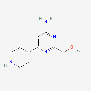 molecular formula C11H18N4O B11785097 2-(Methoxymethyl)-6-(piperidin-4-yl)pyrimidin-4-amine 