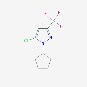 molecular formula C9H10ClF3N2 B11785187 5-Chloro-1-cyclopentyl-3-(trifluoromethyl)-1H-pyrazole 