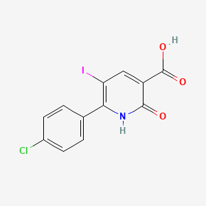molecular formula C12H7ClINO3 B11785253 6-(4-Chlorophenyl)-5-iodo-2-oxo-1,2-dihydropyridine-3-carboxylic acid 