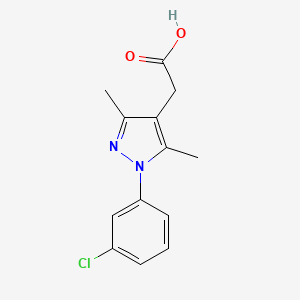 molecular formula C13H13ClN2O2 B11785339 2-(1-(3-Chlorophenyl)-3,5-dimethyl-1H-pyrazol-4-yl)acetic acid 