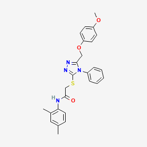 molecular formula C26H26N4O3S B11785352 N-(2,4-Dimethylphenyl)-2-((5-((4-methoxyphenoxy)methyl)-4-phenyl-4H-1,2,4-triazol-3-yl)thio)acetamide 