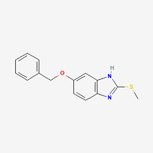 molecular formula C15H14N2OS B11785362 5-(Benzyloxy)-2-(methylthio)-1H-benzo[d]imidazole 