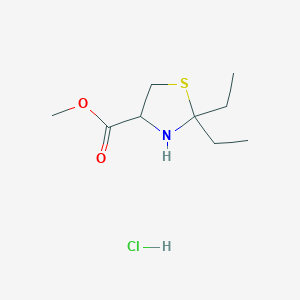 molecular formula C9H18ClNO2S B11785401 Methyl 2,2-diethylthiazolidine-4-carboxylate hydrochloride 