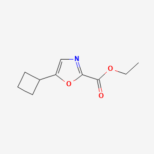 molecular formula C10H13NO3 B11785462 Ethyl 5-cyclobutyloxazole-2-carboxylate 