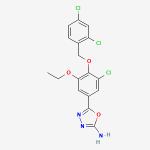 molecular formula C17H14Cl3N3O3 B11785529 5-(3-Chloro-4-((2,4-dichlorobenzyl)oxy)-5-ethoxyphenyl)-1,3,4-oxadiazol-2-amine 