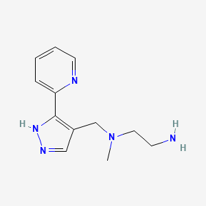 molecular formula C12H17N5 B11785586 N1-Methyl-N1-((3-(pyridin-2-yl)-1H-pyrazol-4-yl)methyl)ethane-1,2-diamine 
