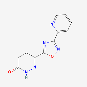molecular formula C11H9N5O2 B11785707 6-(3-(Pyridin-2-yl)-1,2,4-oxadiazol-5-yl)-4,5-dihydropyridazin-3(2H)-one 
