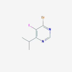 molecular formula C7H8BrIN2 B11785827 4-Bromo-5-iodo-6-isopropylpyrimidine 