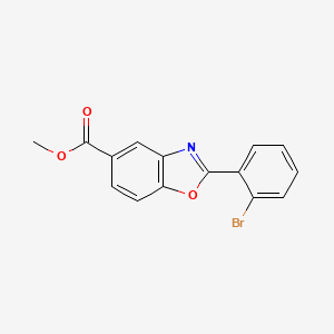 molecular formula C15H10BrNO3 B11785835 Methyl 2-(2-bromophenyl)benzo[d]oxazole-5-carboxylate 