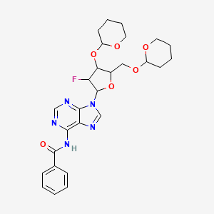 molecular formula C27H32FN5O6 B1178588 N-[9-[3-fluoro-4-(oxan-2-yloxy)-5-(oxan-2-yloxymethyl)oxolan-2-yl]purin-6-yl]benzamide CAS No. 136833-95-9