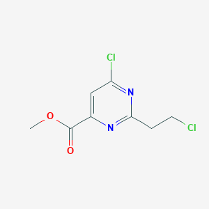 molecular formula C8H8Cl2N2O2 B11785960 Methyl 6-chloro-2-(2-chloroethyl)pyrimidine-4-carboxylate 