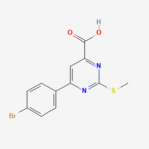 molecular formula C12H9BrN2O2S B11785988 6-(4-Bromophenyl)-2-(methylthio)pyrimidine-4-carboxylic acid 