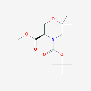 molecular formula C13H23NO5 B11786033 Methyl (R)-4-boc-6,6-dimethyl-morpholine-3-carboxylate 
