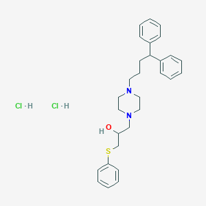 molecular formula C29H38Cl2N2OS B117862 1-(4,4-Diphenylbutyl)-4-(2-hydroxy-3-phenylthiopropyl)piperazine dihydrochloride CAS No. 143760-05-8