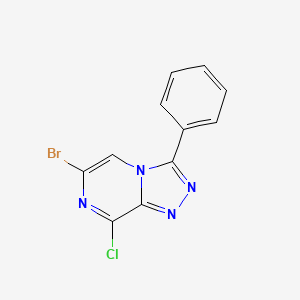 molecular formula C11H6BrClN4 B11786248 6-Bromo-8-chloro-3-phenyl-[1,2,4]triazolo[4,3-a]pyrazine 