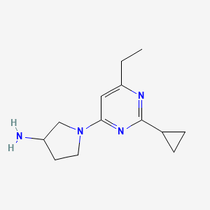 molecular formula C13H20N4 B11786268 1-(2-Cyclopropyl-6-ethylpyrimidin-4-yl)pyrrolidin-3-amine 