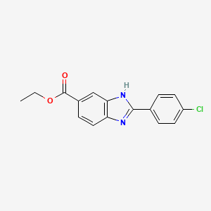 molecular formula C16H13ClN2O2 B11786292 Ethyl 2-(4-chlorophenyl)-1H-benzo[d]imidazole-6-carboxylate 