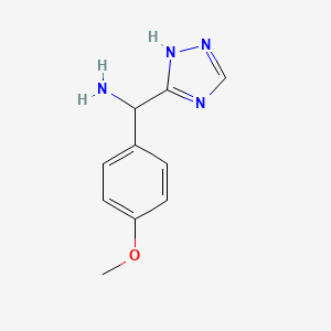 molecular formula C10H12N4O B11786327 (4-Methoxyphenyl)(1H-1,2,4-triazol-3-yl)methanamine 