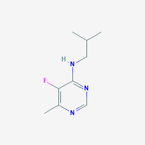 molecular formula C9H14IN3 B11786380 5-Iodo-N-isobutyl-6-methylpyrimidin-4-amine 