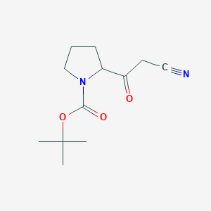 molecular formula C12H18N2O3 B11786390 Tert-butyl 2-(2-cyanoacetyl)pyrrolidine-1-carboxylate 