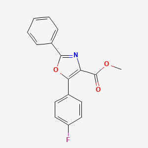 molecular formula C17H12FNO3 B11786446 Methyl 5-(4-fluorophenyl)-2-phenyloxazole-4-carboxylate 