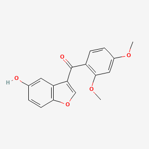 molecular formula C17H14O5 B11786546 (2,4-Dimethoxyphenyl)(5-hydroxybenzofuran-3-yl)methanone 