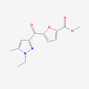 molecular formula C13H14N2O4 B11786563 Methyl 5-(1-ethyl-5-methyl-1H-pyrazole-3-carbonyl)furan-2-carboxylate 