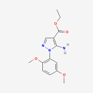 molecular formula C14H17N3O4 B11786632 Ethyl 5-amino-1-(2,5-dimethoxyphenyl)-1H-pyrazole-4-carboxylate 