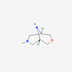molecular formula C7H14N2O B11786751 (1S,5R)-7-methyl-3-oxa-7,9-diazabicyclo[3.3.1]nonane 