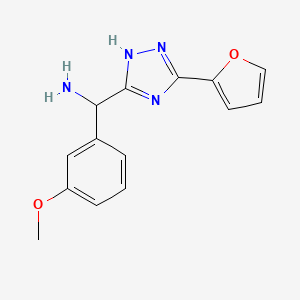 molecular formula C14H14N4O2 B11786803 (5-(Furan-2-yl)-1H-1,2,4-triazol-3-yl)(3-methoxyphenyl)methanamine 