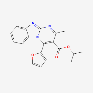 molecular formula C19H17N3O3 B11786919 Isopropyl 4-(furan-2-yl)-2-methylbenzo[4,5]imidazo[1,2-a]pyrimidine-3-carboxylate 