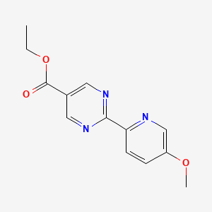 molecular formula C13H13N3O3 B11786956 Ethyl 2-(5-methoxypyridin-2-YL)pyrimidine-5-carboxylate CAS No. 1447606-14-5