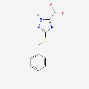 molecular formula C11H11F2N3S B11787008 3-(Difluoromethyl)-5-((4-methylbenzyl)thio)-4H-1,2,4-triazole 