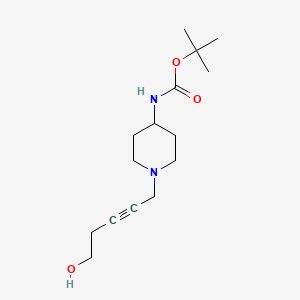 molecular formula C15H26N2O3 B11787029 Tert-butyl (1-(5-hydroxypent-2-YN-1-YL)piperidin-4-YL)carbamate 
