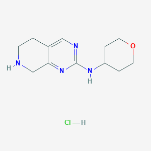molecular formula C12H19ClN4O B11787087 N-(Tetrahydro-2H-pyran-4-yl)-5,6,7,8-tetrahydropyrido[3,4-d]pyrimidin-2-amine hydrochloride 