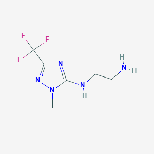 molecular formula C6H10F3N5 B11787125 N1-(1-Methyl-3-(trifluoromethyl)-1H-1,2,4-triazol-5-yl)ethane-1,2-diamine 
