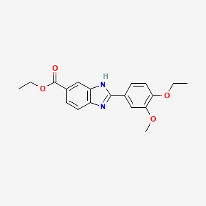 molecular formula C19H20N2O4 B11787261 Ethyl 2-(4-ethoxy-3-methoxyphenyl)-1H-benzo[d]imidazole-6-carboxylate 