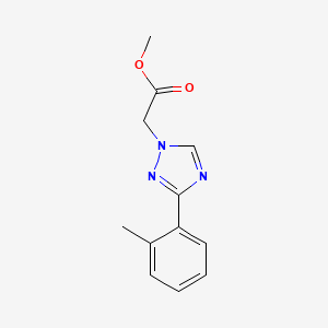 molecular formula C12H13N3O2 B11787326 Methyl 2-(3-(o-tolyl)-1H-1,2,4-triazol-1-yl)acetate 