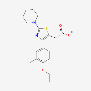 molecular formula C19H24N2O3S B11787470 2-(4-(4-Ethoxy-3-methylphenyl)-2-(piperidin-1-yl)thiazol-5-yl)acetic acid 