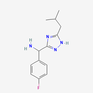 molecular formula C13H17FN4 B11787508 (4-Fluorophenyl)(5-isobutyl-1H-1,2,4-triazol-3-yl)methanamine 