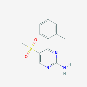molecular formula C12H13N3O2S B11787544 5-(Methylsulfonyl)-4-(o-tolyl)pyrimidin-2-amine 